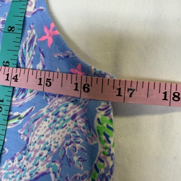 Lilly Pulitzer Lorina Swing Dress Small Blue Peri Turtle EUC - Picture 9 of 10